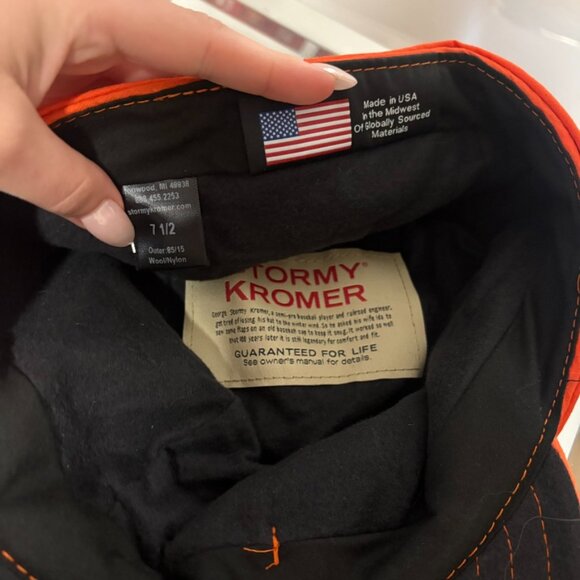 The Original Stormy Kromer Cap Orange - Wool Exterior - Size 7 1/2 - Picture 3 of 5